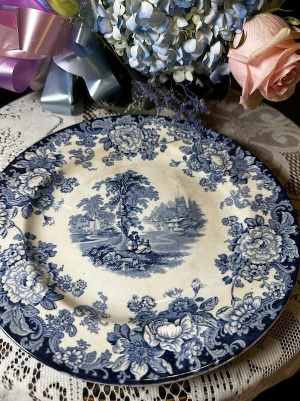 Antique Vintage Allerton Kenilworth Plate 9” Blue And White